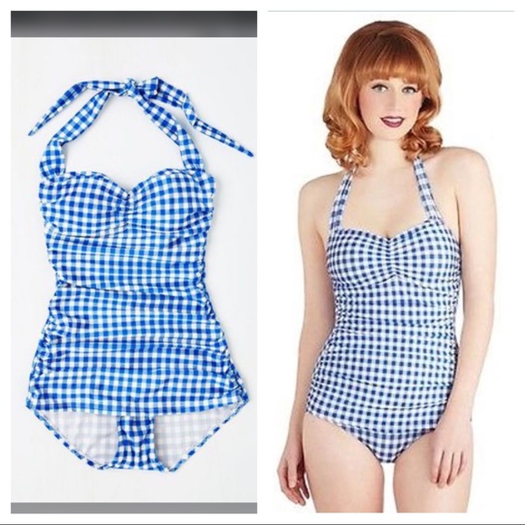 Modcloth Other - Retro gingham one piece swimsuit